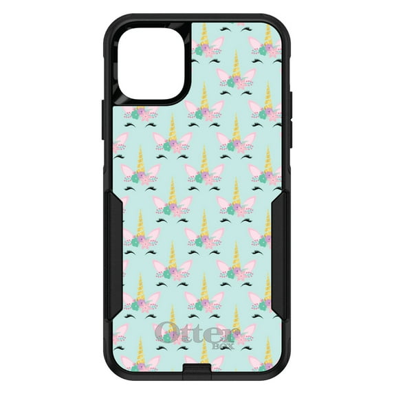 DistinctInk OtterBox Commuter Custom Case for Apple iPhone 12 (6.1" Screen) - Teal Pink Purple - Slim Profile Design