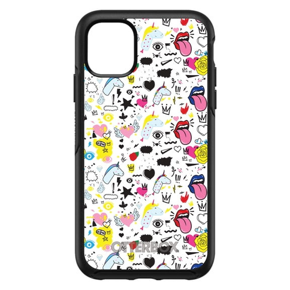 DistinctInk OtterBox Symmetry Custom Case for Apple iPhone 12 (6.1" Screen) - Unicorn Crowns Loud Mouth - Lightweight Grip