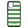 thumbnail image 1 of DistinctInk Case for iPhone 12 / 12 PRO (6.1" Screen) - OtterBox Symmetry Custom Black Case - Green & White Bold Horizontal Stripes, 1 of 2
