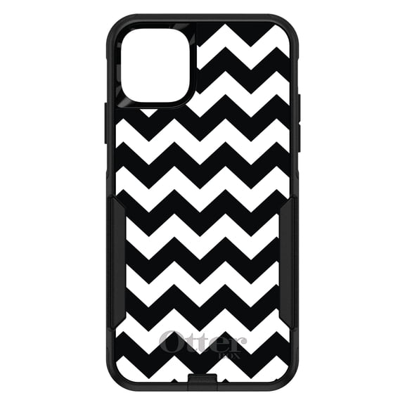 DistinctInk OtterBox Commuter Custom Case for Apple iPhone 12 Mini (5.4" Screen) - Chevron Stripes Pattern - Lightweight Grip