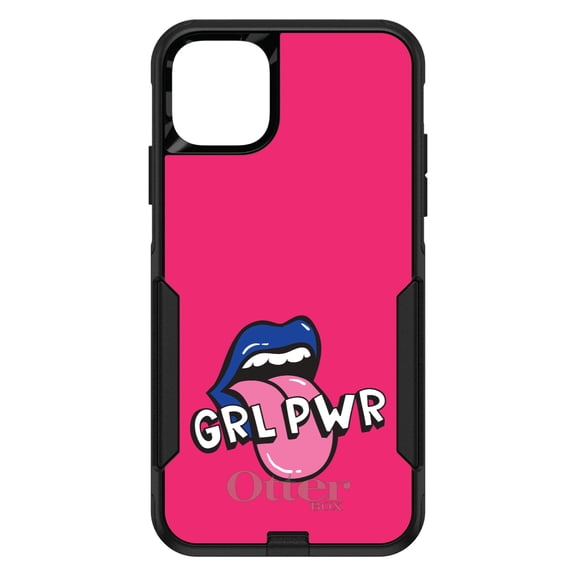 DistinctInk OtterBox Commuter Custom Case for Apple iPhone 12 Mini (5.4" Screen) - Loud Mouth, Pink & Blue - Slim Profile Design