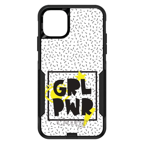 DistinctInk OtterBox Commuter Custom Case for Apple iPhone 12 Mini (5.4" Screen) - Yellow & Black Box - Slim Profile Design