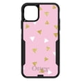 thumbnail image 1 of DistinctInk Case for iPhone 12 Pro MAX (6.7" Screen) - OtterBox Commuter Custom Black Case - Pink & Gold Print - Triangles Pattern, 1 of 2