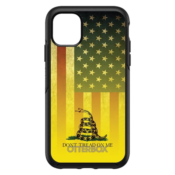 DistinctInk OtterBox Symmetry Custom Case for Apple iPhone 12 Pro Max (6.7" Screen) - Don't Tread on Me - Raised Bezel Screen Guard