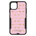 thumbnail image 1 of DistinctInk Case for iPhone 13 (6.1" Screen) - OtterBox Commuter Custom Black Case - Pink & Gold Print - Arrows Pattern, 1 of 2