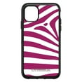 thumbnail image 1 of DistinctInk Case for iPhone 13 (6.1" Screen) - OtterBox Symmetry Custom Black Case - Fuchsia & White Zebra Skin Stripes, 1 of 2