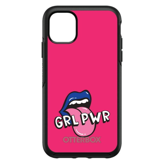 DistinctInk OtterBox Symmetry Custom Case for Apple iPhone 13 (6.1" Screen) - Loud Mouth, Pink & Blue - Raised Bezel Screen Guard