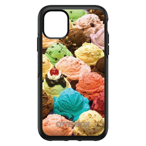 DistinctInk OtterBox Symmetry Custom Case for Apple iPhone 13 (6.1" Screen) - Ice Cream Scoops Cones - Shockproof Protection