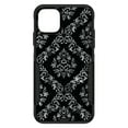 thumbnail image 1 of DistinctInk Case for iPhone 13 MINI (5.4" Screen) - OtterBox Commuter Custom Black Case - Black White Silver Grey Damask - Floral Damask Pattern, 1 of 2
