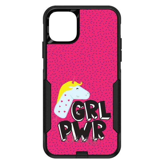 DistinctInk OtterBox Commuter Custom Case for Apple iPhone 13 Mini (5.4" Screen) - Unicorn Pink Background - Raised Bezel Screen Guard