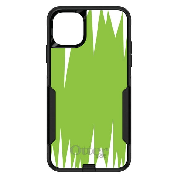 DistinctInk OtterBox Commuter Custom Case for Apple iPhone 13 Mini (5.4" Screen) - Lime Green White Spikes - Tempered Glass Back
