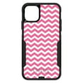 thumbnail image 1 of DistinctInk Case for iPhone 13 MINI (5.4" Screen) - OtterBox Commuter Custom Black Case - Pink White Chevron Stripes Wave - Chevron Stripes Pattern, 1 of 2