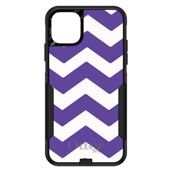 DistinctInk OtterBox Commuter Custom Case for Apple iPhone 13 Mini (5.4" Screen) - Chevron Stripes Pattern - Lightweight Grip
