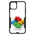 thumbnail image 1 of DistinctInk Case for iPhone 13 MINI (5.4" Screen) - OtterBox Commuter Custom Black Case - Red Blue Yellow 3D Puzzle Pieces - Austism Awareness, 1 of 2