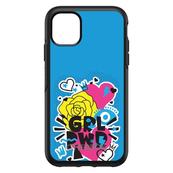 DistinctInk OtterBox Symmetry Custom Case for Apple iPhone 13 Mini (5.4" Screen) - Blue, Pink, Yellow - Slim Profile Design