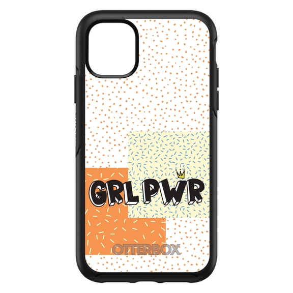 DistinctInk OtterBox Symmetry Custom Case for Apple iPhone 13 Mini (5.4" Screen) - Crown, Polka Dots - Lightweight Grip