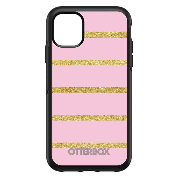 DistinctInk OtterBox Symmetry Custom Case for Apple iPhone 13 Mini (5.4" Screen) - Horizontal Stripes Pattern - Shockproof Protection