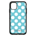 thumbnail image 1 of DistinctInk Case for iPhone 13 MINI (5.4" Screen) - OtterBox Symmetry Custom Black Case - White & Blue Polka Dots, 1 of 2