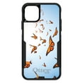 thumbnail image 1 of DistinctInk Case for iPhone 13 PRO (6.1" Screen) - OtterBox Commuter Custom Black Case - Flying Monarch Butterflies, 1 of 2