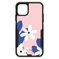thumbnail image 1 of DistinctInk OtterBox Commuter Custom Case for iPhone 13 Pro 6.1 inch - Summer Vibes Bold Flower Pink White Blue - Tempered Glass Back, 1 of 2