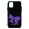 thumbnail image 1 of DistinctInk Case for iPhone 13 PRO (6.1" Screen) - OtterBox Symmetry Custom Black Case - Purple Black Bow Ribbon - Cartoon Bows / Ribbons, 1 of 2
