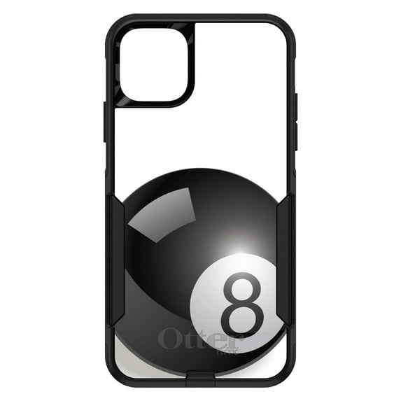 DistinctInk Case for iPhone 13 Pro MAX (6.7" Screen) - OtterBox Commuter Custom Black Case - Black Eight Ball 8