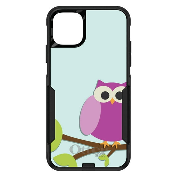 DistinctInk OtterBox Commuter Custom Case for Apple iPhone 13 Pro Max (6.7" Screen) - Cartoon Owls - Slim Profile Design