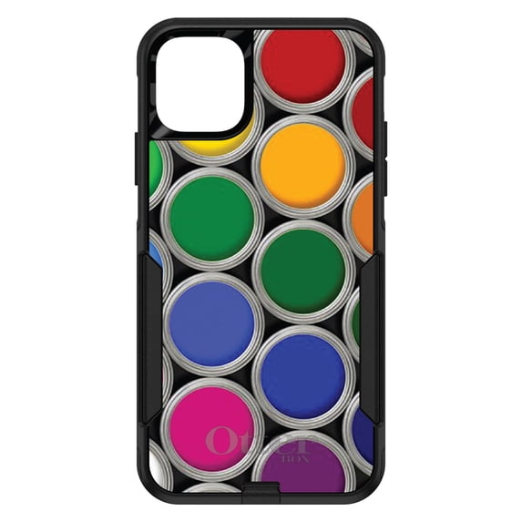 DistinctInk OtterBox Commuter Custom Case for Apple iPhone 13 Pro Max (6.7" Screen) - Rainbow Art Supplies - Raised Bezel Screen Guard