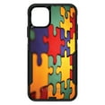 thumbnail image 1 of DistinctInk Case for iPhone 13 Pro MAX (6.7" Screen) - OtterBox Commuter Custom Black Case - Red Blue Yellow Puzzle Pieces - Austism Awareness, 1 of 2