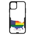thumbnail image 1 of DistinctInk Case for iPhone 13 Pro MAX (6.7" Screen) - OtterBox Commuter Custom Black Case - US Map Gay Pride Flag - Show Your LGBTQ Support, 1 of 2