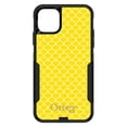 thumbnail image 1 of DistinctInk Case for iPhone 13 Pro MAX (6.7" Screen) - OtterBox Commuter Custom Black Case - Yellow White Scalloped Pattern, 1 of 2