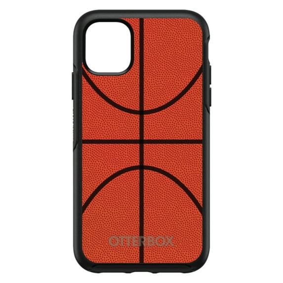 DistinctInk Case for iPhone 13 Pro MAX (6.7" Screen) - OtterBox Symmetry Custom Black Case - Basketball Drawing - Show Your Love of Basketball