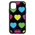 thumbnail image 1 of DistinctInk OtterBox Symmetry Custom Case for Apple iPhone 13 Pro Max (6.7" Screen) - Black Multi Color Hearts - Raised Bezel Screen Guard, 1 of 2