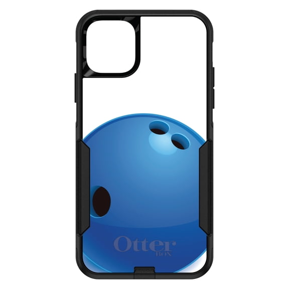 DistinctInk OtterBox Commuter Custom Case for Apple iPhone 14 (6.1" Screen) - Blue Bowling Ball - Shockproof Protection