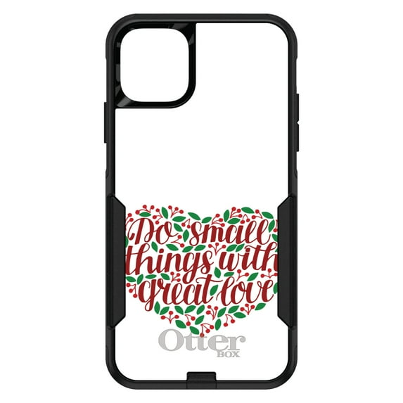 DistinctInk Case for iPhone 14 (6.1" Screen) - OtterBox Commuter Custom Black Case - Do Small Things With Great Love - Floral