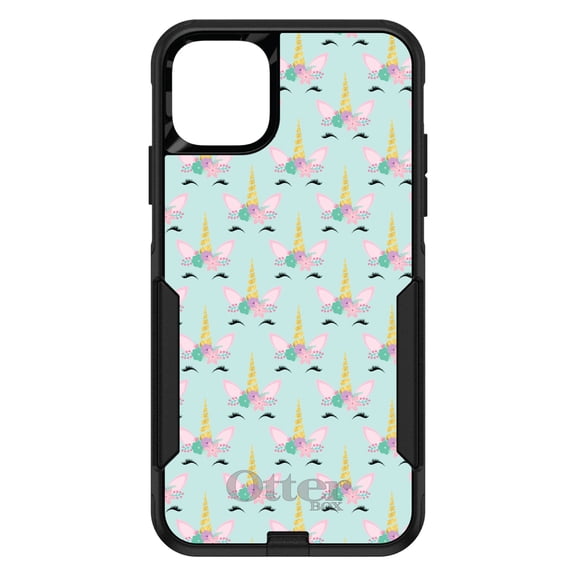DistinctInk OtterBox Commuter Custom Case for Apple iPhone 14 (6.1" Screen) - Teal Pink Purple - Lightweight Grip
