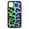 thumbnail image 1 of DistinctInk OtterBox Commuter Custom Case for Apple iPhone 14 (6.1" Screen) - Rainbow Leopard Cheetah Fur Print - Tempered Glass Back, 1 of 2