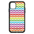 thumbnail image 1 of DistinctInk Case for iPhone 14 (6.1" Screen) - OtterBox Symmetry Custom Black Case - Rainbow White Chevron Stripes Wave - Chevron Stripes Pattern, 1 of 2