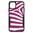 thumbnail image 1 of DistinctInk OtterBox Commuter Custom Case for Apple iPhone 14 Plus (6.7" Screen) - Fuchsia & White Zebra Skin Stripes - Tempered Glass Back, 1 of 2