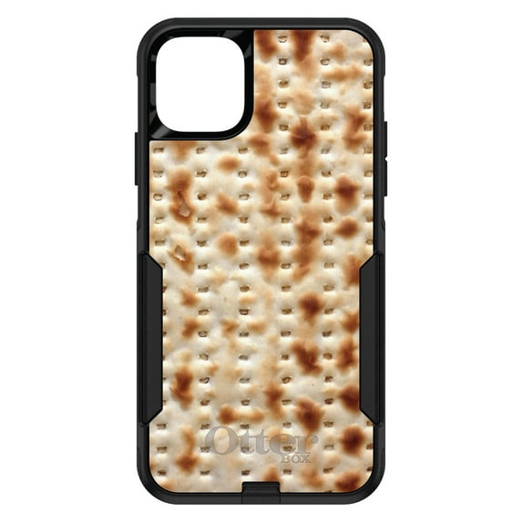 DistinctInk Case for iPhone 14 PLUS (6.7" Screen) - OtterBox Commuter Custom Black Case - Passover Matzah