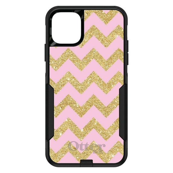 DistinctInk OtterBox Commuter Custom Case for Apple iPhone 14 Plus (6.7" Screen) - Chevron Pattern - Shockproof Protection