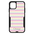 thumbnail image 1 of DistinctInk Case for iPhone 14 PLUS (6.7" Screen) - OtterBox Commuter Custom Black Case - Rainbow Chevron Stripes Pattern, 1 of 2
