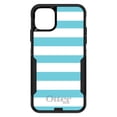 thumbnail image 1 of DistinctInk Case for iPhone 14 PRO (6.1" Screen) - OtterBox Commuter Custom Black Case - Blue & White Bold Horizontal Stripes, 1 of 2