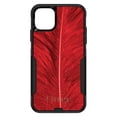thumbnail image 1 of DistinctInk Case for iPhone 14 PRO (6.1" Screen) - OtterBox Commuter Custom Black Case - Red Feather Texture, 1 of 2