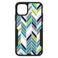 thumbnail image 1 of DistinctInk OtterBox Commuter Custom Case for Apple iPhone 14 Pro Max (6.7" Screen) - Teal Navy Grey Herringbone - Slim Profile Design, 1 of 2