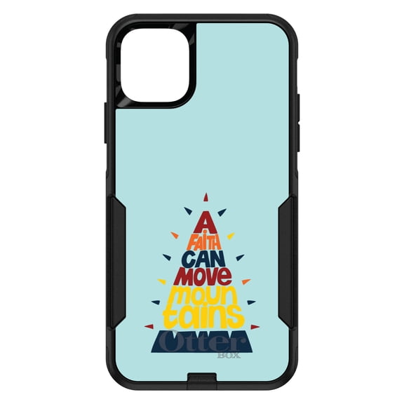DistinctInk OtterBox Commuter Custom Case for Apple iPhone 15 (6.1" Screen) - A Faith Can Moves Mountains - Wireless Charging Compatible