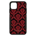 thumbnail image 1 of DistinctInk Case for iPhone 15 (6.1" Screen) - OtterBox Commuter Custom Black Case - Black Red Damask Pattern - Floral Damask Pattern, 1 of 2