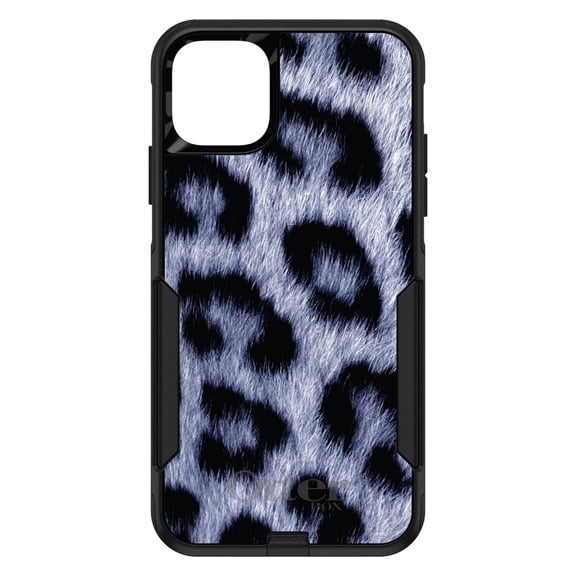 DistinctInk OtterBox Commuter Custom Case for Apple iPhone 15 (6.1" Screen) - Blue Black Leopard Fur Skin Print - Lightweight Grip