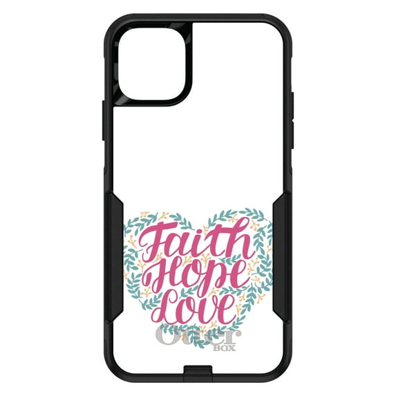 DistinctInk OtterBox Commuter Custom Case for Apple iPhone 15 (6.1" Screen) - Floral - Tempered Glass Back