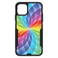 thumbnail image 1 of DistinctInk Case for iPhone 15 (6.1" Screen) - OtterBox Commuter Custom Black Case - Rainbow Star Geometric, 1 of 2